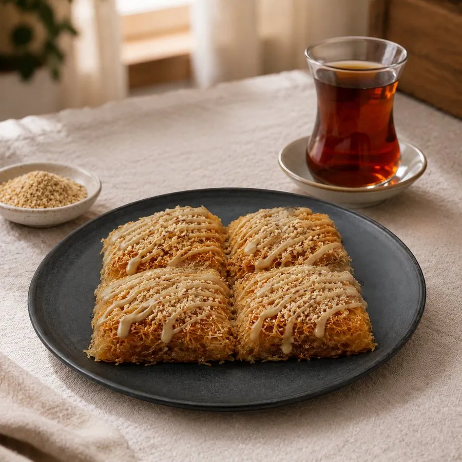 Tahinli Sütlü Fındıklı Giresun Kadayıfı 3 kg, Şerbeti de Tahinli